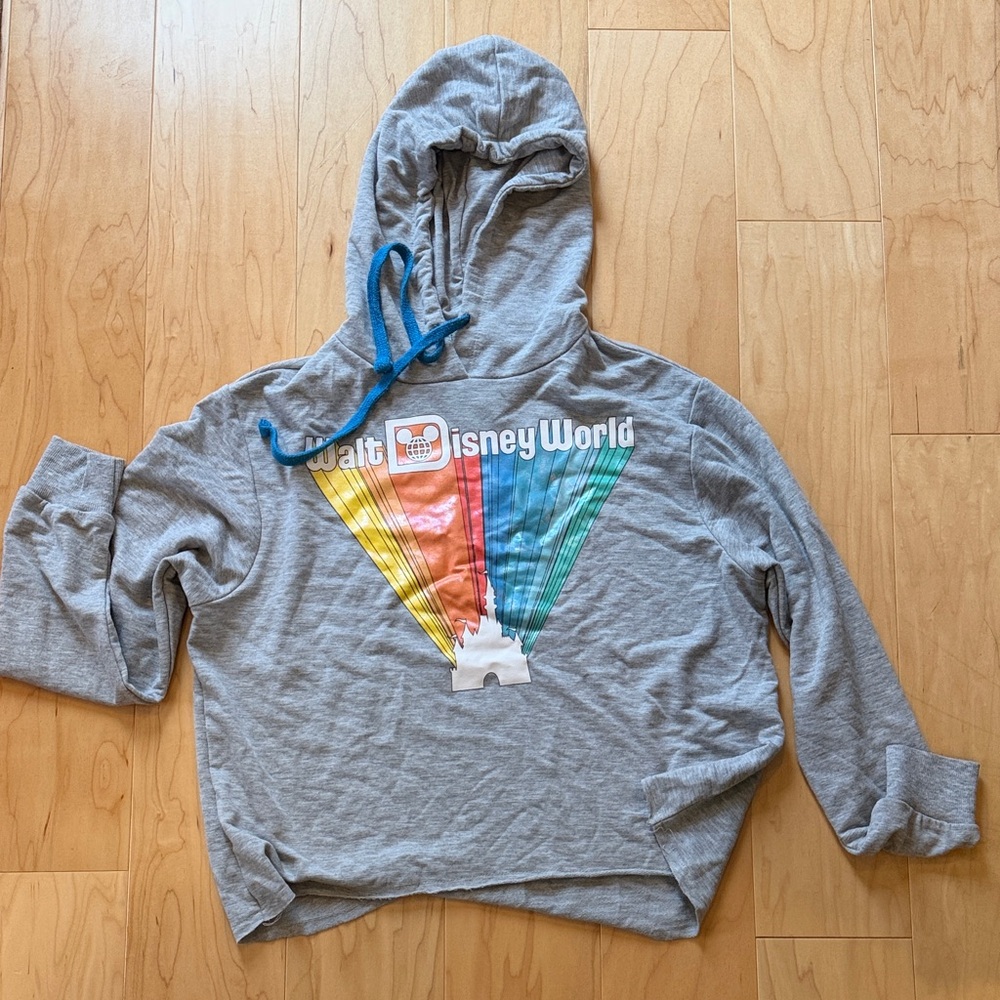 Disney Gray Hoodie with Colorful Graphic
